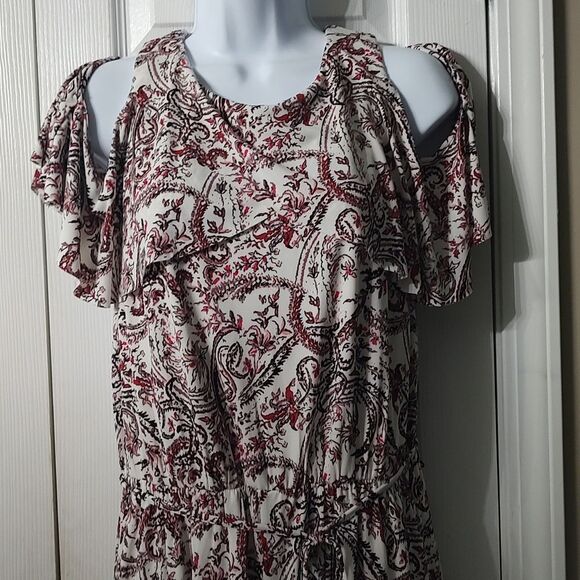 CATO'S Castaway Ideal Black maxi cold shoulder  dress.  Sz L - Picture 4 of 7